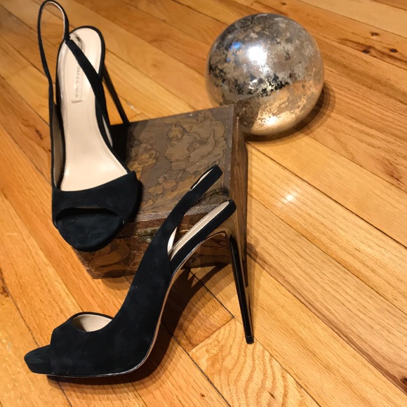 Runaway D’orsay Slingback Heels Sandals Slingback Suede Pep toe Stilettos Pumps - Picture 6 of 6